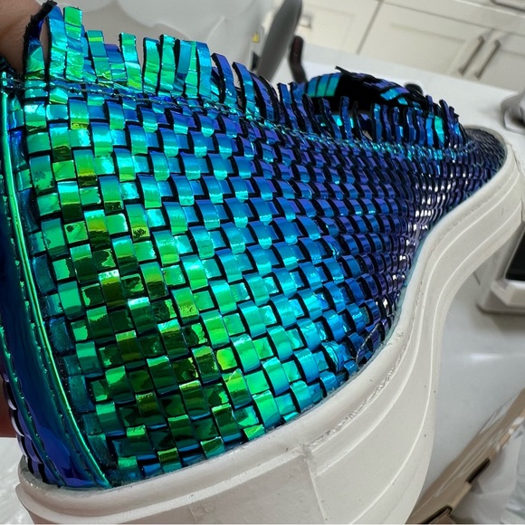 New Loeffler Randall Leather iridescent woven sneakers size 9 - Picture 8 of 9